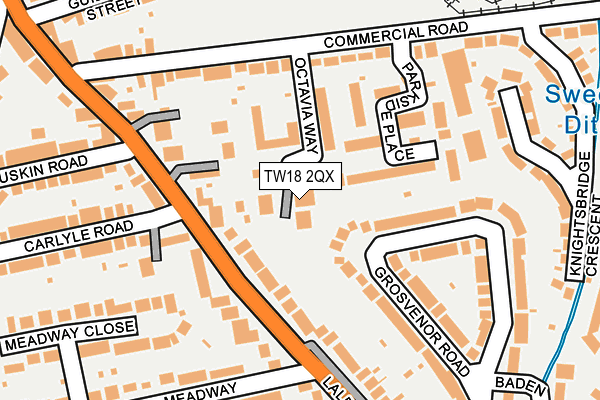 TW18 2QX map - OS OpenMap – Local (Ordnance Survey)