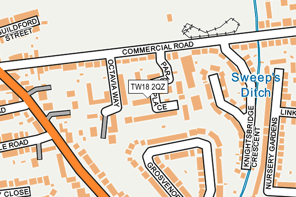 TW18 2QZ map - OS OpenMap – Local (Ordnance Survey)