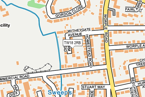 TW18 2RB map - OS OpenMap – Local (Ordnance Survey)