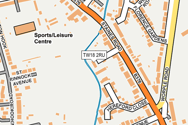 TW18 2RU map - OS OpenMap – Local (Ordnance Survey)