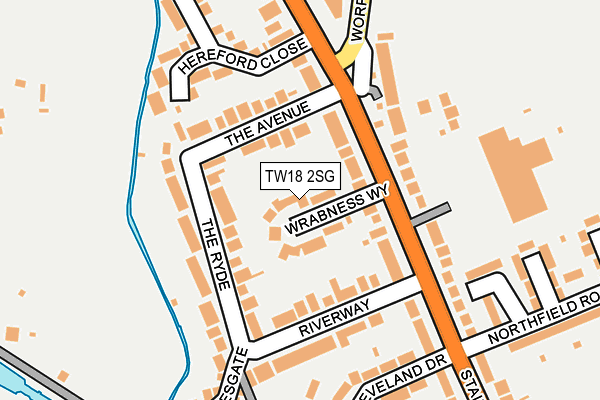 TW18 2SG map - OS OpenMap – Local (Ordnance Survey)