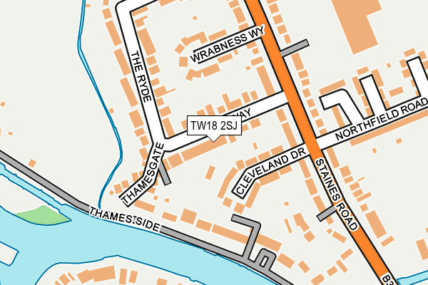 TW18 2SJ map - OS OpenMap – Local (Ordnance Survey)