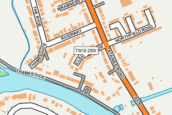 TW18 2SW map - OS OpenMap – Local (Ordnance Survey)
