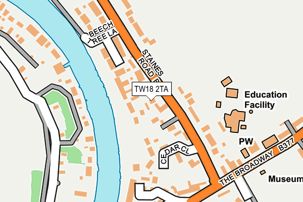 TW18 2TA map - OS OpenMap – Local (Ordnance Survey)