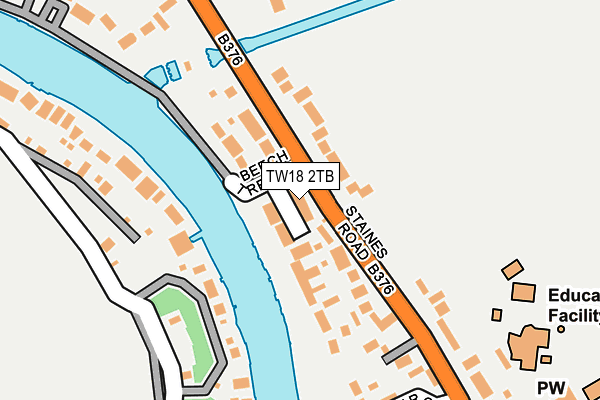 TW18 2TB map - OS OpenMap – Local (Ordnance Survey)