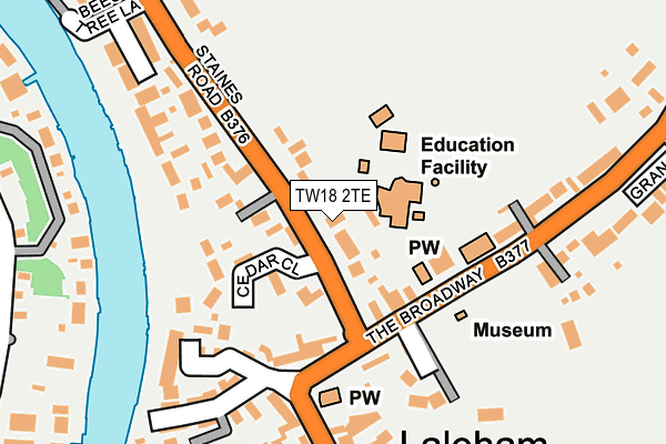 TW18 2TE map - OS OpenMap – Local (Ordnance Survey)