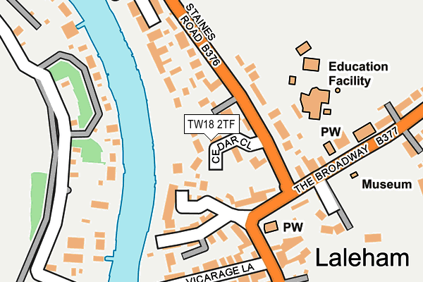 TW18 2TF map - OS OpenMap – Local (Ordnance Survey)
