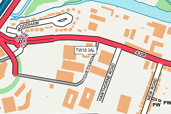 TW18 3AL map - OS OpenMap – Local (Ordnance Survey)