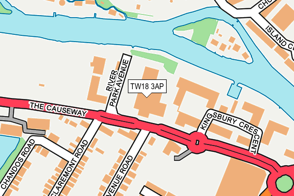 TW18 3AP map - OS OpenMap – Local (Ordnance Survey)