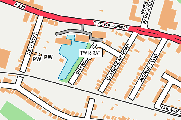 TW18 3AT map - OS OpenMap – Local (Ordnance Survey)