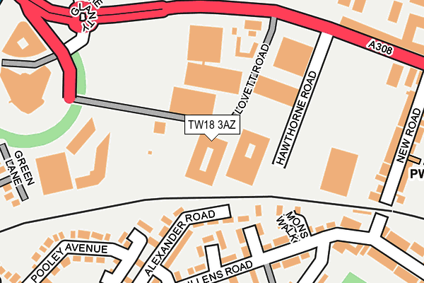 TW18 3AZ map - OS OpenMap – Local (Ordnance Survey)