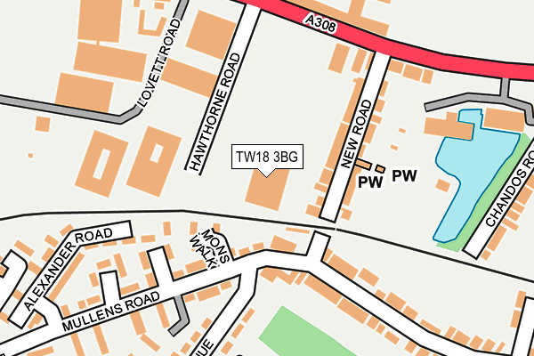 TW18 3BG map - OS OpenMap – Local (Ordnance Survey)