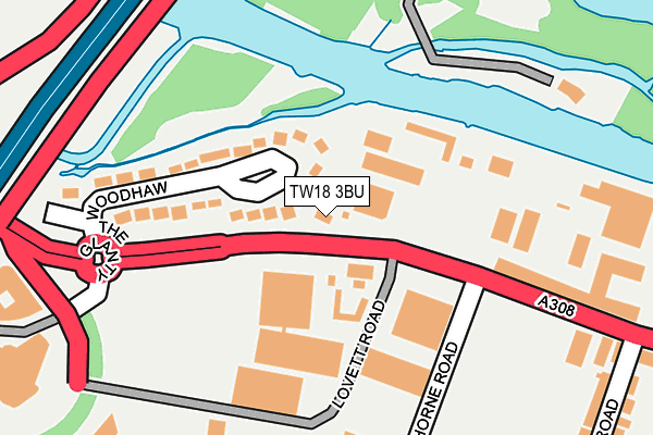 TW18 3BU map - OS OpenMap – Local (Ordnance Survey)