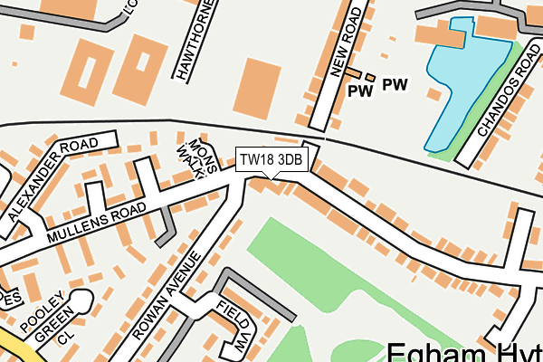 TW18 3DB map - OS OpenMap – Local (Ordnance Survey)