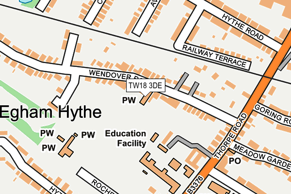 TW18 3DE map - OS OpenMap – Local (Ordnance Survey)