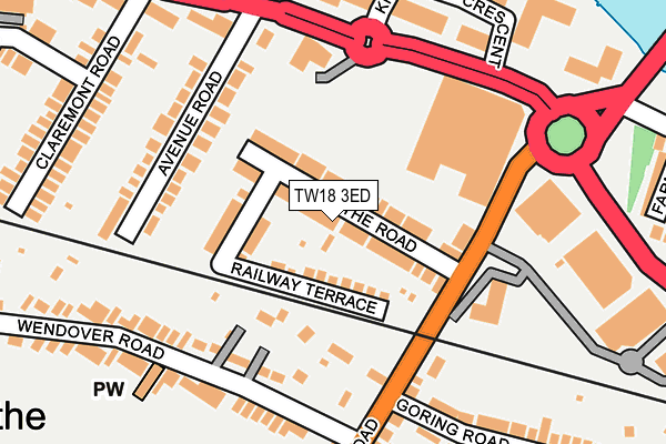 TW18 3ED map - OS OpenMap – Local (Ordnance Survey)