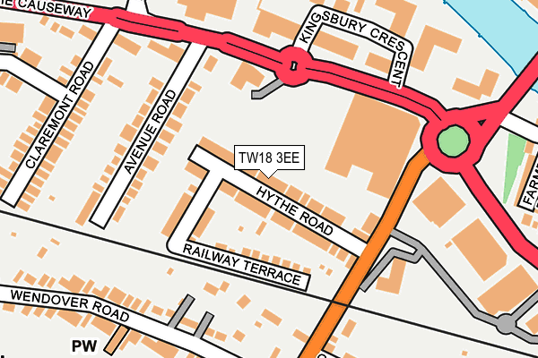 TW18 3EE map - OS OpenMap – Local (Ordnance Survey)