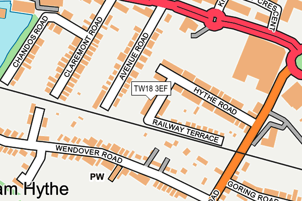 TW18 3EF map - OS OpenMap – Local (Ordnance Survey)