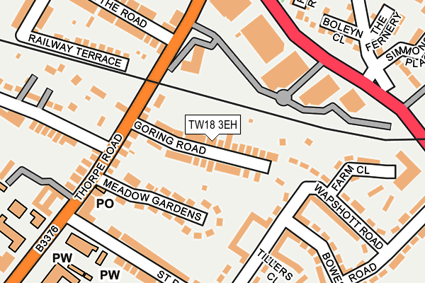 TW18 3EH map - OS OpenMap – Local (Ordnance Survey)