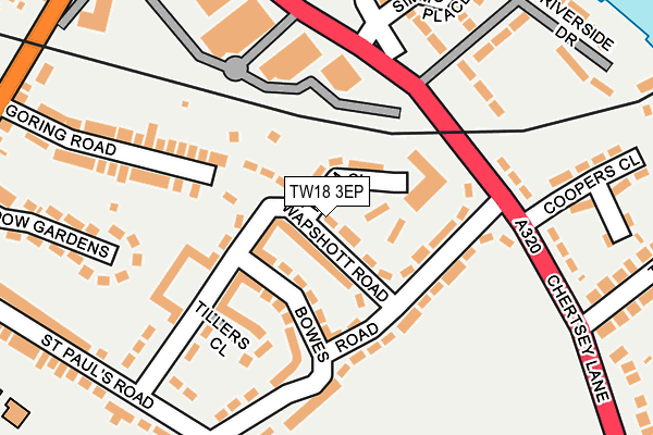 TW18 3EP map - OS OpenMap – Local (Ordnance Survey)