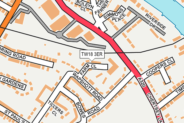 TW18 3ER map - OS OpenMap – Local (Ordnance Survey)