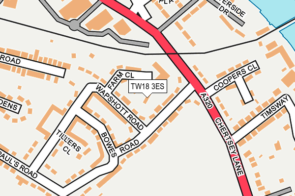 TW18 3ES map - OS OpenMap – Local (Ordnance Survey)