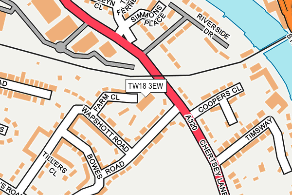 TW18 3EW map - OS OpenMap – Local (Ordnance Survey)