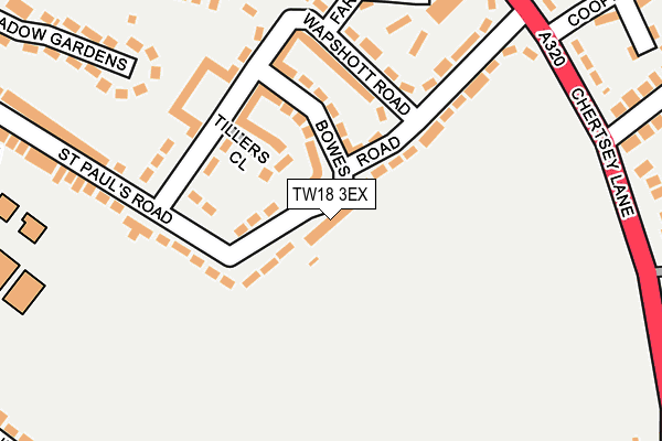TW18 3EX map - OS OpenMap – Local (Ordnance Survey)