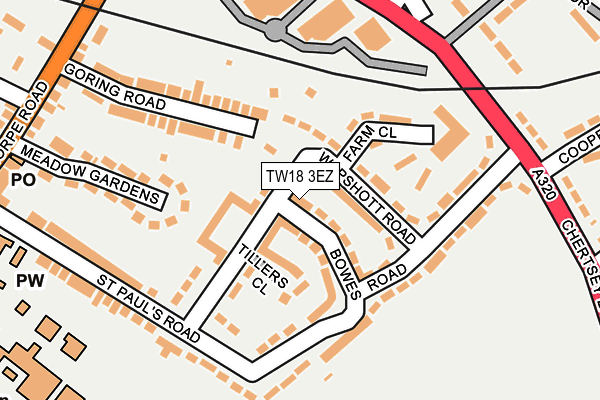 TW18 3EZ map - OS OpenMap – Local (Ordnance Survey)