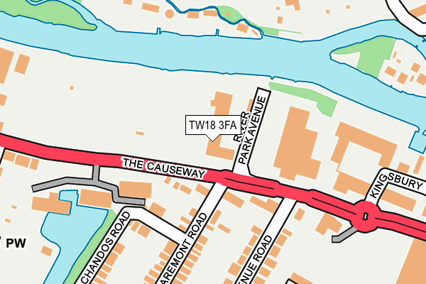 TW18 3FA map - OS OpenMap – Local (Ordnance Survey)