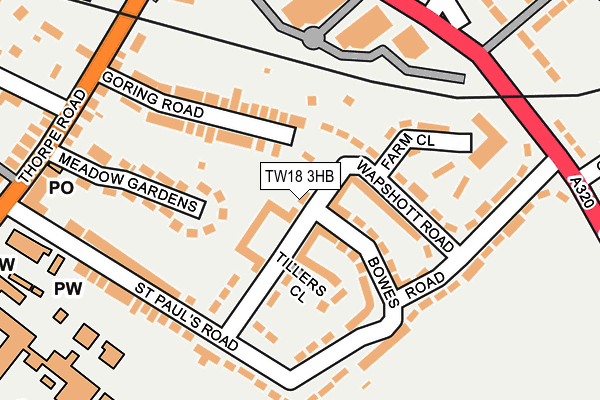 TW18 3HB map - OS OpenMap – Local (Ordnance Survey)