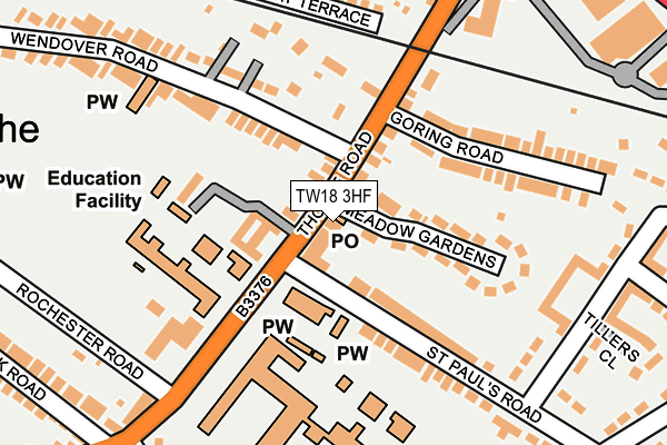 TW18 3HF map - OS OpenMap – Local (Ordnance Survey)