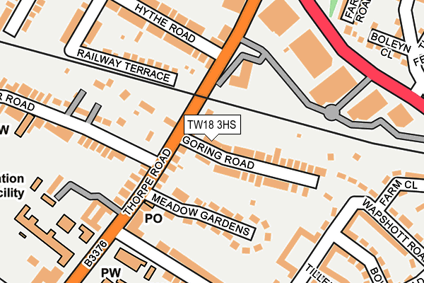 TW18 3HS map - OS OpenMap – Local (Ordnance Survey)