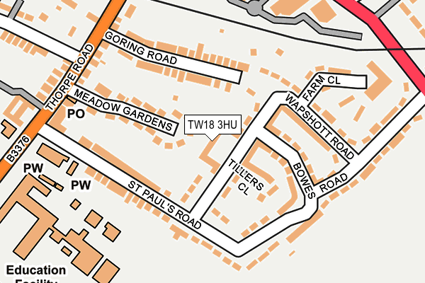 TW18 3HU map - OS OpenMap – Local (Ordnance Survey)