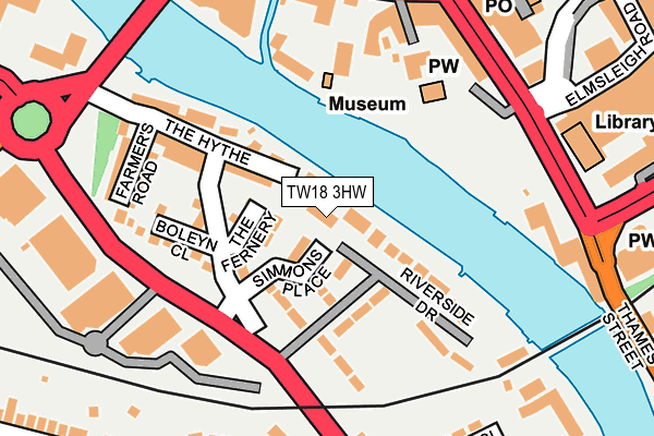 TW18 3HW map - OS OpenMap – Local (Ordnance Survey)