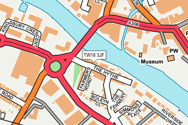 TW18 3JF map - OS OpenMap – Local (Ordnance Survey)