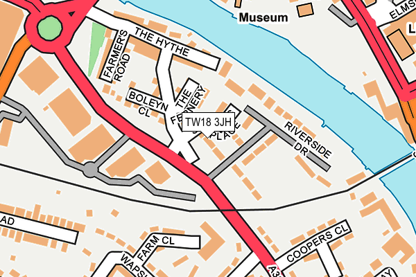 TW18 3JH map - OS OpenMap – Local (Ordnance Survey)
