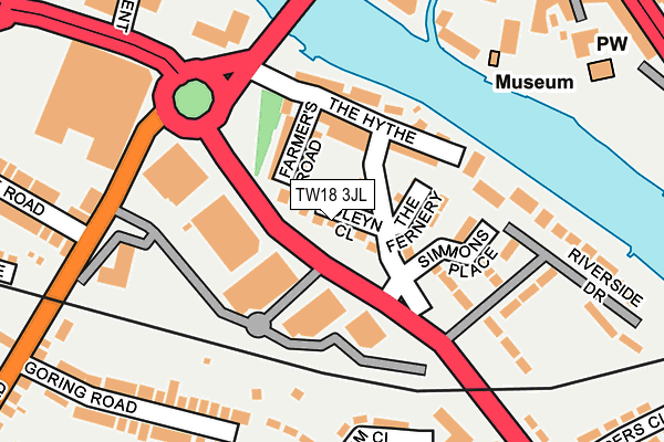 TW18 3JL map - OS OpenMap – Local (Ordnance Survey)