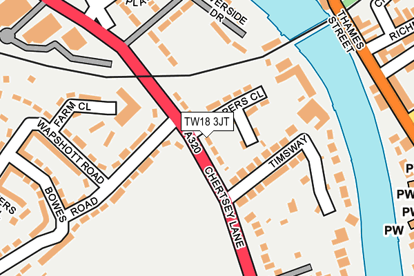 TW18 3JT map - OS OpenMap – Local (Ordnance Survey)