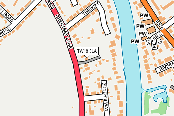 TW18 3LA map - OS OpenMap – Local (Ordnance Survey)