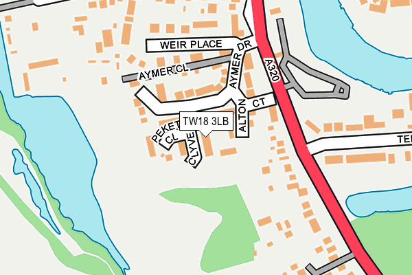 TW18 3LB map - OS OpenMap – Local (Ordnance Survey)