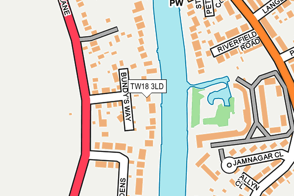 TW18 3LD map - OS OpenMap – Local (Ordnance Survey)