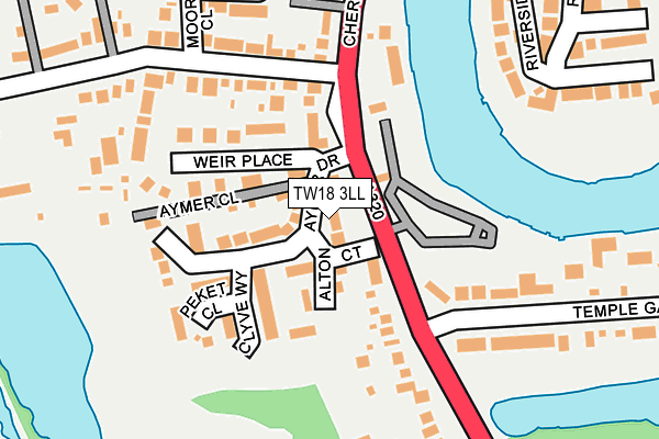 TW18 3LL map - OS OpenMap – Local (Ordnance Survey)