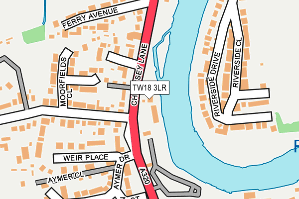 TW18 3LR map - OS OpenMap – Local (Ordnance Survey)