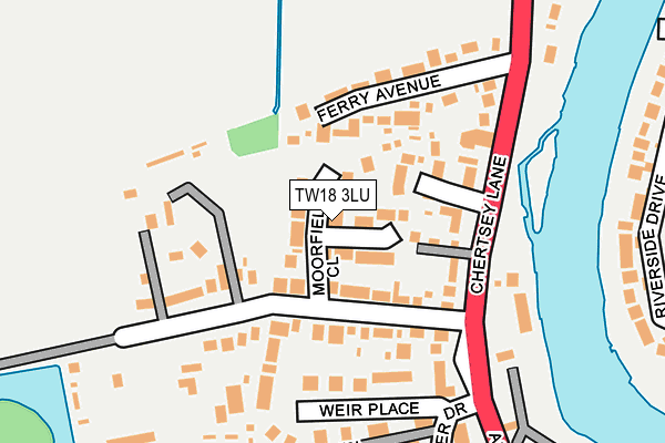 TW18 3LU map - OS OpenMap – Local (Ordnance Survey)