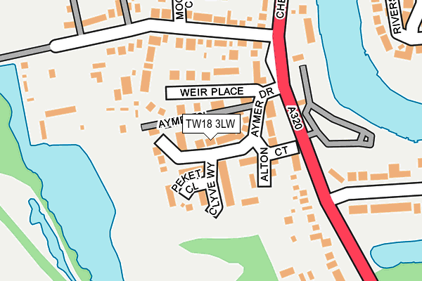 TW18 3LW map - OS OpenMap – Local (Ordnance Survey)