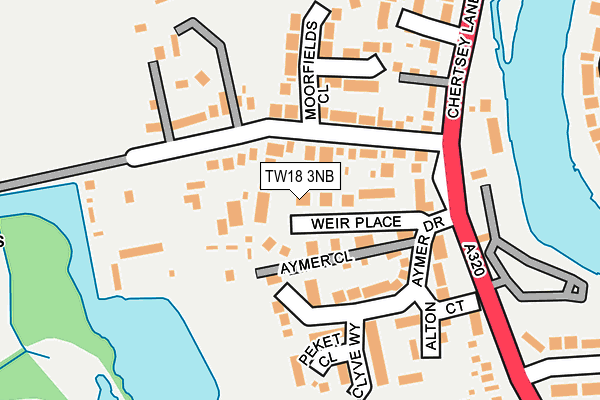 TW18 3NB map - OS OpenMap – Local (Ordnance Survey)