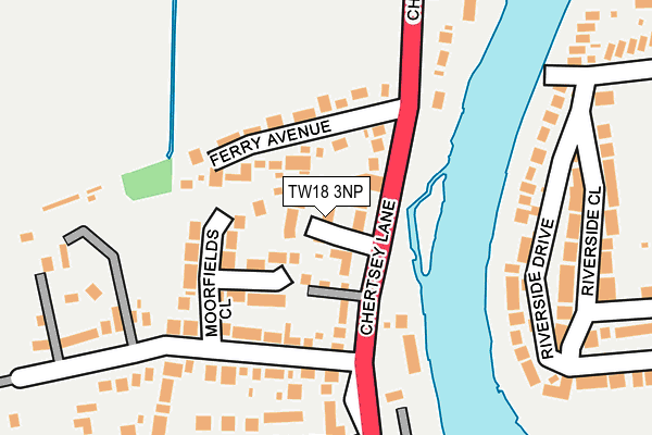 TW18 3NP map - OS OpenMap – Local (Ordnance Survey)