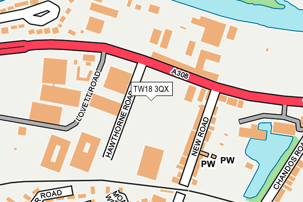 TW18 3QX map - OS OpenMap – Local (Ordnance Survey)