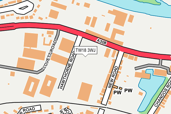 TW18 3WJ map - OS OpenMap – Local (Ordnance Survey)